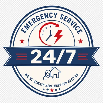 24/7 emergency service badge